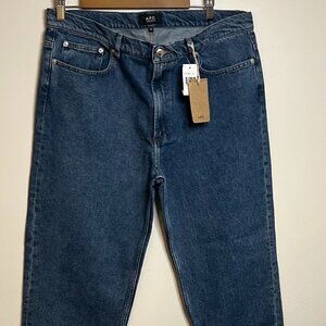 A.P.C. Men's Blue Martin Straight Leg Jeans Size 34